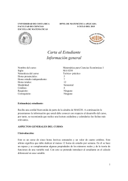 MA0230 Matemática para Ciencias Económicas I