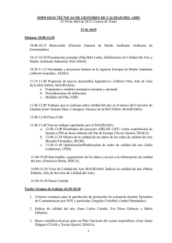 jornadas t&eacute;cnicas de gestores de calidad del aire