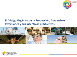 Incentivos Tributarios - Ministerio Coordinador de Producci&oacute;n