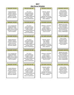 Altar Server Schedule