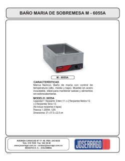 FICHA TEC. BA&Ntilde;O MAR&Iacute;A DE SOBREMESA M - 6055A