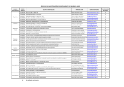 GRUPOS DE INVESTIGACI&Oacute;N DEPARTAMENTO DE QU&Iacute;MICA 2015