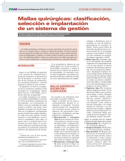 Mallas quirúrgicas: clasificación, selección e implantación de un