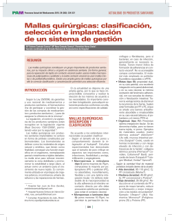 Mallas quir&uacute;rgicas: clasificaci&oacute;n, selecci&oacute;n e implantaci&oacute;n de un