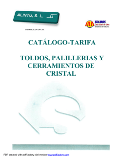 catalogo-tarifa toldos, palillerias y cerramientos de cristal