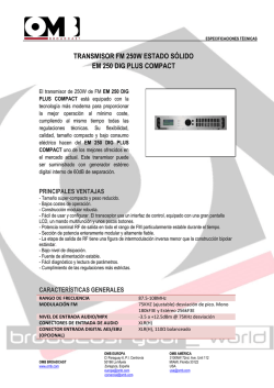 transmisor fm 250w estado s&oacute;lido em 250 dig plus compact