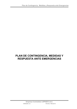 Plan de Contingencia, Medidas y Respuesta ante Emergencias