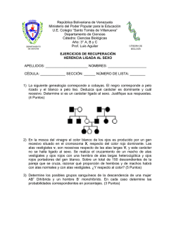 Herencia Ligada al Sexo - Ciencias Biol&oacute;gicas 3&deg; A&ntilde;o