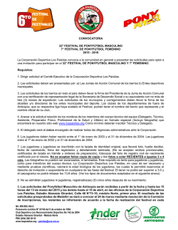 CONVOCATORIA 32° FESTIVAL DE PONYFÚTBOL