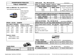 Horario de autobuses y taxis