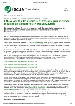 FACUA facilita a los usuarios un formulario para denunciar la