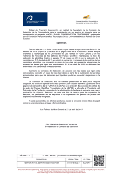certificación definitiva de las entrevistas y propuesta de contratación