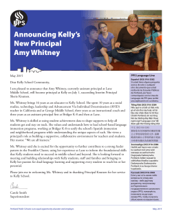 Announcing Kelly`s New Principal Amy Whitney