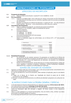 Instrucciones para el Postulante
