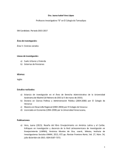 Dra. Juana Isabel Vera L&oacute;pez Profesora-investigadora