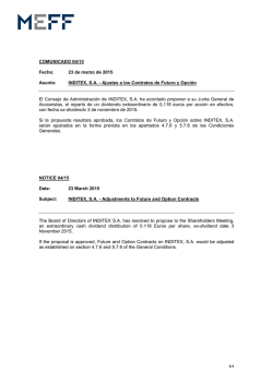 INDITEX, S.A. - Ajustes a los Contratos de