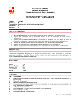 presupuestos y licitaciones - Escuela de Ingenieria Civil y Geomatica