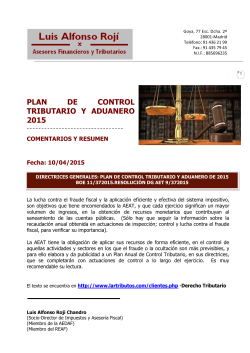 plan de control tributario y aduanero 2015