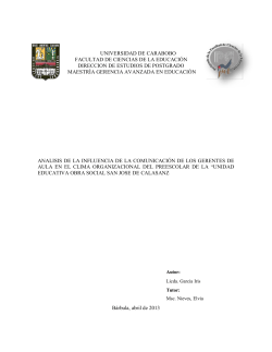 i UNIVERSIDAD DE CARABOBO FACULTAD DE CIENCIAS