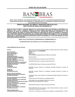 Aviso de Colocación Reapertura BANOB 14-2