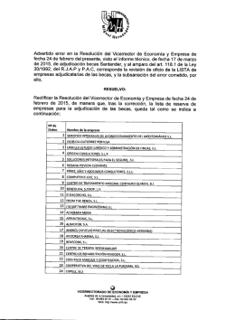 Resoluci&oacute;n rectificaci&oacute;n error en la adjudicaci&oacute;n de las becas