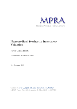 Nanomedical Stochastic Investment Valuation