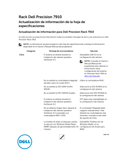 Rack Dell Precision 7910 Actualización de información de la hoja