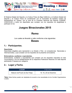 Juegos Binacionales 2015 Remo Bases