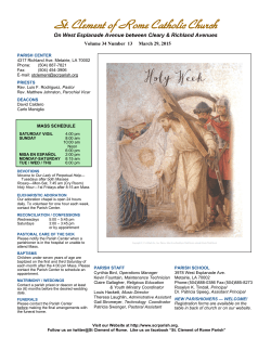Week of March 29, 2015 - St. Clement of Rome Parish