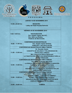 VIERNES 20 DE NOVIEMBRE 2015 9:30
