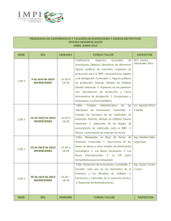 PROGRAMA DE CONFERENCIAS Y TALLERES DE