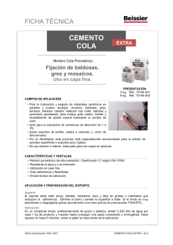 Ficha T&eacute;cnica Cemento Cola Extra