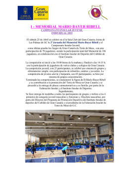 MEMORIAL MARIO BAYER - C. INS. JUVENIL