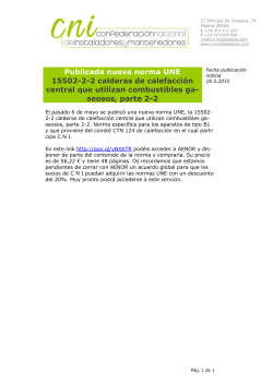 Publicada nueva norma UNE 15502-2-2 calderas de