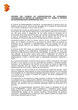 Informe anual y de Responsabilidad corporativa 2014