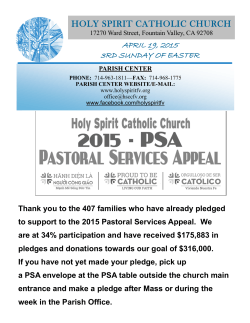 April 19, 2015 - Holy Spirit Catholic Church