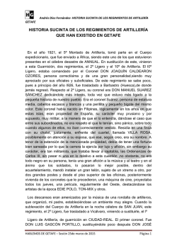 historia sucinta de los regimientos de artiller&iacute;a que