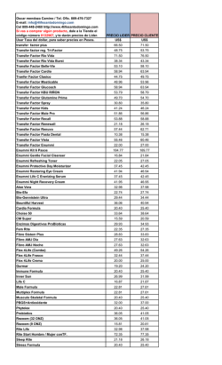 lista de precios - 4life santo domingo republica dominicana