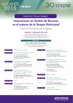 Programa Curso Pre-Congreso Nutrición Clínica Update Nutricia