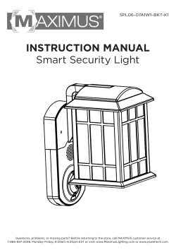 INSTRUCTION MANUAL Smart Security Light