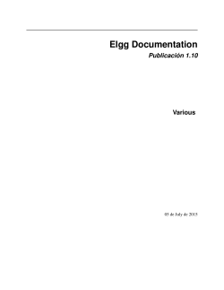 Elgg Documentation Publicación 1.10 Various