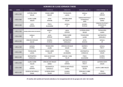 HORARIO DE CLASE JORNADA TARDE