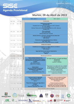 Agenda Provisional Martes, 28 de Abril de 2015