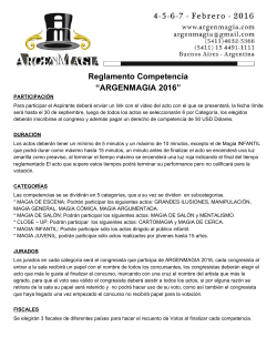 Reglamento Competencia “ARGENMAGIA 2016”