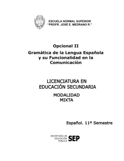 Opcional II Gramática de la Lengua Española y su