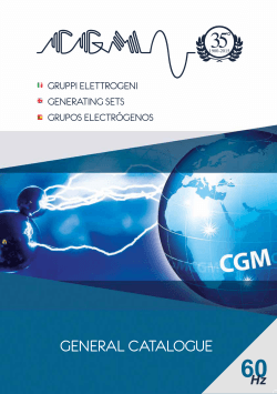 GENERAL CATALOGUE - CGM Gruppi Elettrogeni