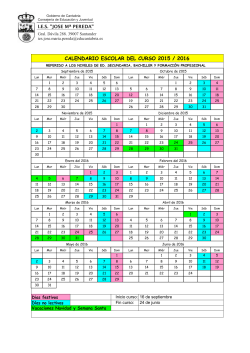 Calendario Escolar curso 2015-16