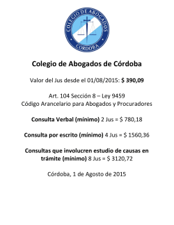 Valor consulta (más info) - Colegio de Abogados de Córdoba