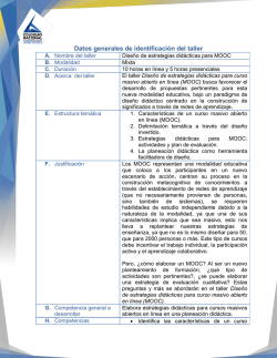 Dise&ntilde;o de estrategias did&aacute;cticas para MOOC
