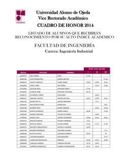 Ingenieria Industrial - Universidad Alonso de Ojeda
